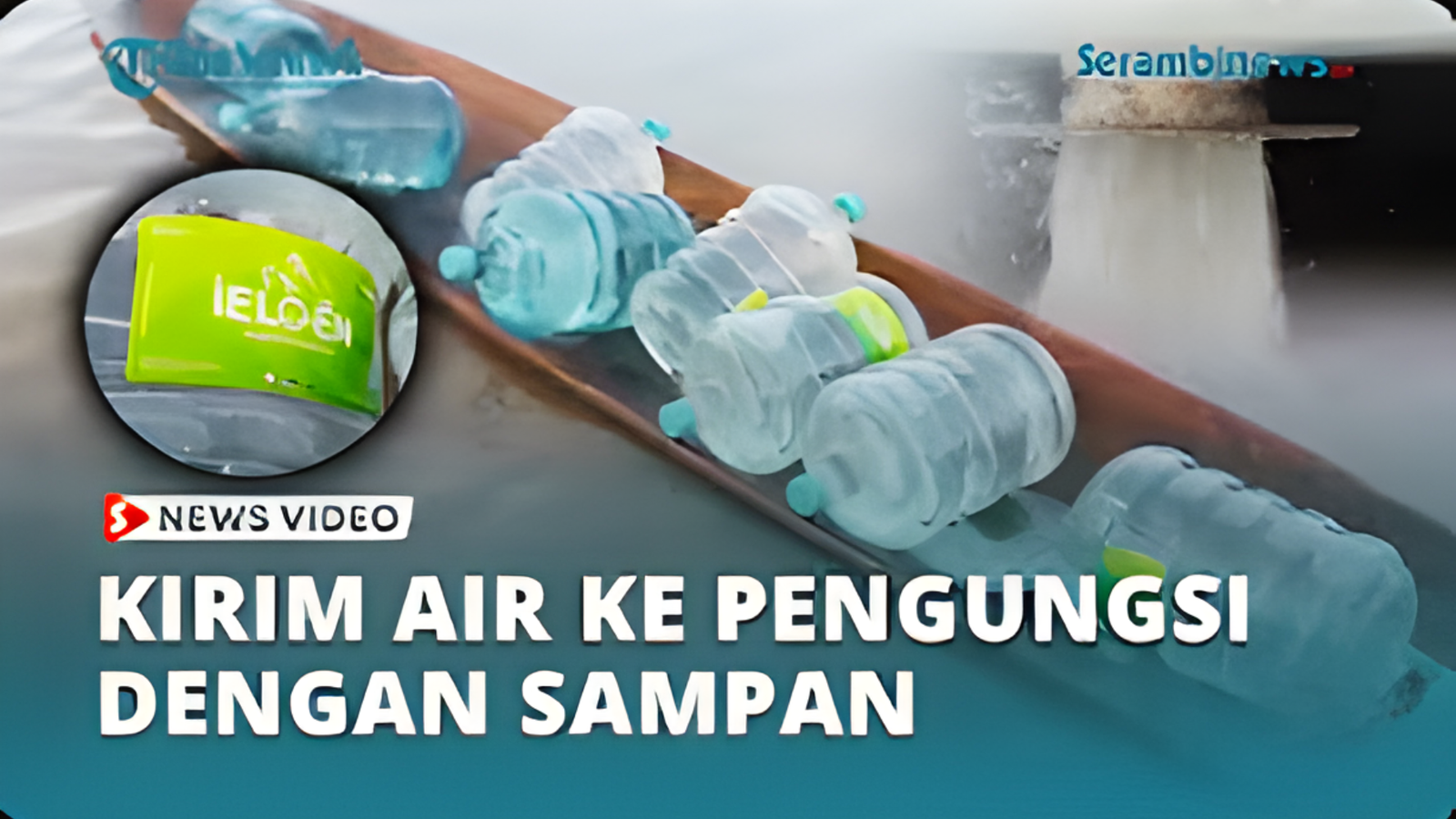 VIDEO – Tirta Pase Aceh Utara Distribusikan Air Bersih ke Pengungsi Gunakan Sampan
